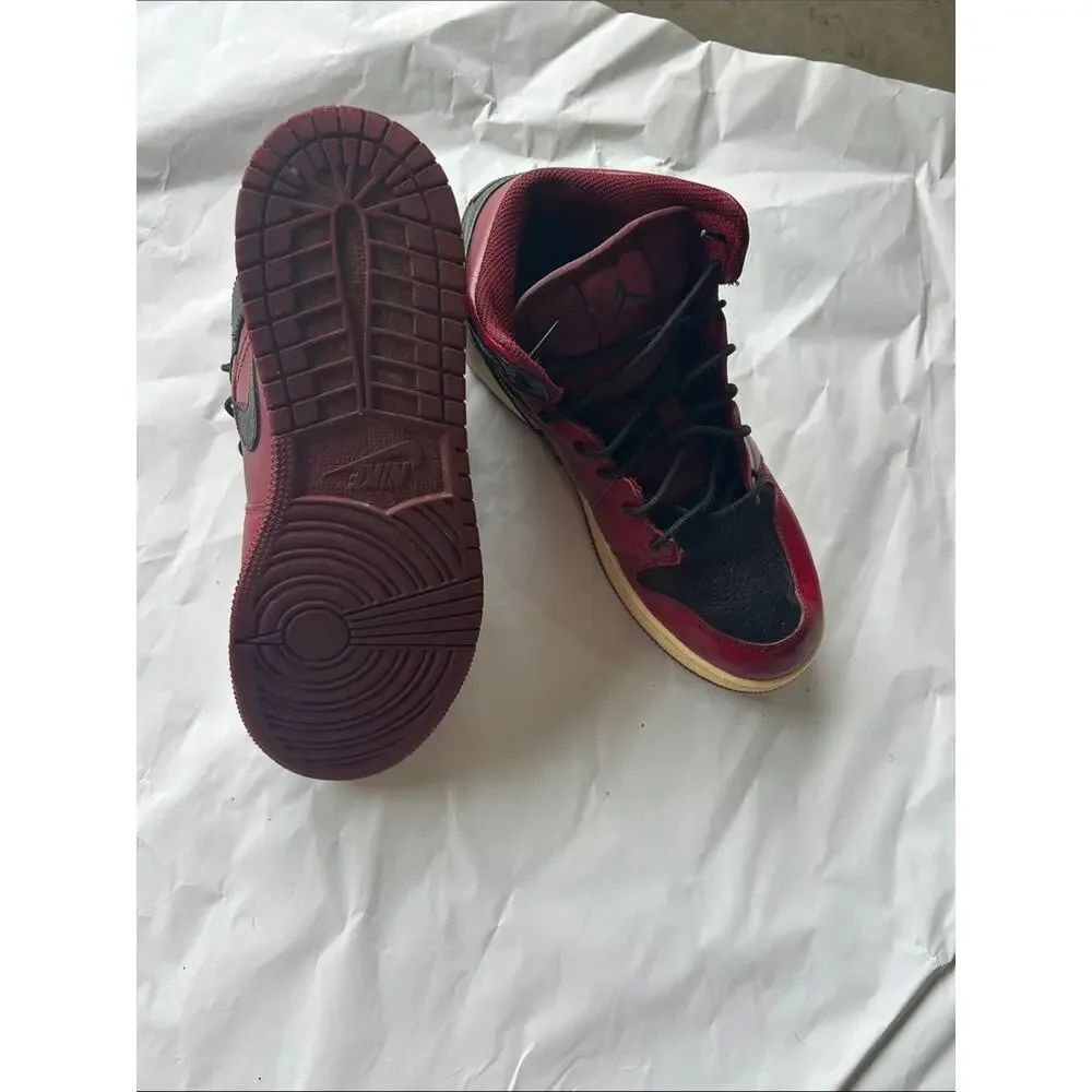 Nike Kids High-Top Sneakers Burgundy and Black